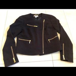 Michael Kors Black Blazer/Moto Jacket w/Gold Zip